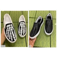 Giầy lười nam PP in hình Xương bàn tay - Giày Slip-on Nam