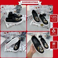 Giày Lười Nam Thêu Hình Mặt Quỷ Cực Chất - Giày Slipon Nam Cao Cấp