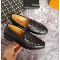 Giày Lười Nam Vân Da Cá Sấu lịch lãm hàn quốc 2021