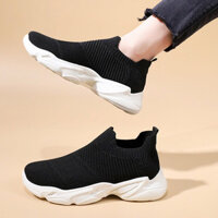 Giày lười nữ cổ chun êm chân vải co giãn thoáng khí thể thao đi bộ đi chơi đi học đế 3cm validep03 V358 - Hàng mới về