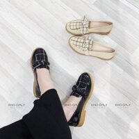 giày lười nữ đế cói vải nơ