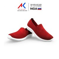 Giày lười nữ độn đế, giày mọi nữ tăng chiều cao chất liệu vải dệt Knit cao cấp ANH KHOA 924