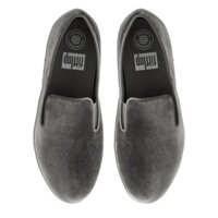 Giày lười nữ Fitflop J75-011 nhung xanh rêu siêu êm ( TH5892 )