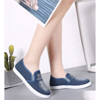 Giày lười nữ giày lười vải đế cao su mềm cao 2p