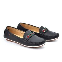 Giày lười nữ, giày mọi nữ da mềm phối Khóa sang trọng PABNO - BH 12 Tháng - PN703