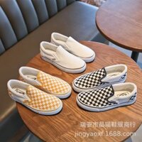 Giày Lười Nữ Hàn Quốc 2025 – Giày Vải Trắng, Giày Slip-on, Thời Trang Ins, Đi Học, Đi Chơi, Nhẹ Êm