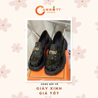 Giày lười nữ miu mũi tròn chất da mềm, loafer nữ tag đồng thời trang, giày búp bê nữ đế cao 4cm