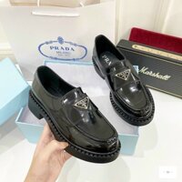 Giày Lười Nữ Prada Da Bóng Kiểu Dáng Thời Trang Đế Độn 5cm BB-08