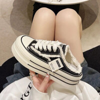 Giày lười nữ vải Canvas đế cao A06