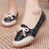 Giày Lười Nữ Vải Da Mềm Thời Trang