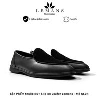 Giày lười Slip on Loafer nam Lemans SL04 - da bò nappa - đế êm chân, giày công sở trẻ trung, bảo hành chính hãng 24T