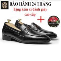 Giày lười/ slip on nam da bò nguyên tấm, đế cao su - Giầy da công sở cao cấp CHEAPSTOREVN - CS470 (bảo hành 24 tháng) :;