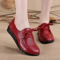 Giày lười slip on nữ da siêu mềm đế chống trượt cho chị em ngại va chạm 666