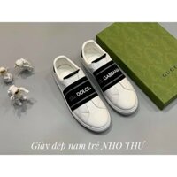 Giày lười slipon dolce quai chun siêu cấp . Giày thể thao nam trắng kèm hộp