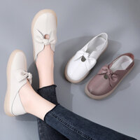 Giày lười trắng mùa xuân nữ hot 2024( sẵn)-D618