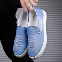 Giày lười vải bò nam hàn quốc, Giày slip on nam đẹp giá rẻ