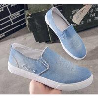Giày Lười Vải Bò Nam Màu Xanh Dáng Hàn Quốc Spiso045 A