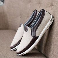 giày lười vải nam cao cấp - tặng tất  cổ ngắn