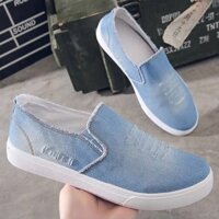 Giày Lười Vải Nam jean xanh phong cách hàn quốc