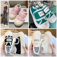 Giày lười vải nữ độn đế dày quai dán 1 bản GP