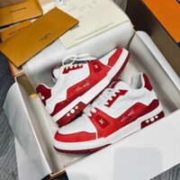 Giày LV Louis Vuitton Trainer Black White Red, Giày Sneaker LV Trắng Đỏ Nam Nữ Hàng Cao Cấp