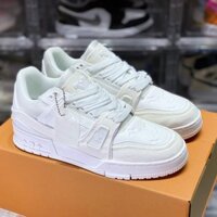 Giày LV Louis Vuitton Trainer Trắng, Giày Sneaker LV Thể Thao Nam Nữ Hot Trend