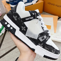 Giày LV Louis Vuitton Trainer Black White, Giày Bản best da thật, đế tăng chiều cao, full phụ kiện. Gnar Sneaker