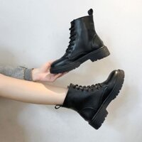 giày martin nữ Boot nữ cổ ngắn đế 3 phân-Bốt nữ Martins phong cách Boots Ulzzang năng động da trơn bền đẹp TẶNG KÈM M