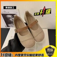 Giày Mary Jane kiểu Pháp mới cho phụ nữ, giày phẳng, giày ballet mới mùa xuân 2025, giày phong cách hương thơm nhỏ