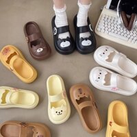 Giày Mary Jane kín mũi thời trang phong cách Hàn Quốc, sandal nữ phong cách Ins, dép đi trong nhà và ngoài trời dễ thương, dép đôi phù hợp mùa hè