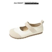Giày Mary Jane Quai dán Da Lộn Đế Bệt Giày mềm nhẹ chân retro Pháp, dễ phối đồ, mẫu mới mùa hè su1