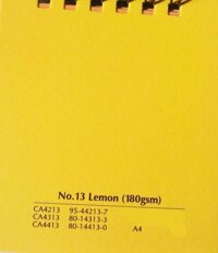 Giấy màu vàng chanh A4 dày 180gsm Lemon Paper Malaysia, CA4413