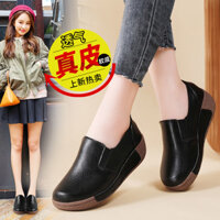 Giày mẹ tăng chiều cao Zujiao 335, 4 màu, da thật, đế dày, kích thước 35-41