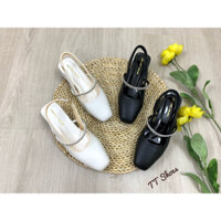 giày min sục 3cm mũi vuông dây xoàn cao cấp chống trơn  TT Shoes chin3pxoan