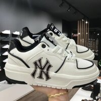 Giày MLB Chunky Liner Low New York Yankees Black, Giày Thể Thao Nam Nữ MLB Trắng Đen Tăng Chiều Cao 5cm