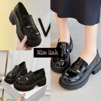 Giày moca đế đốc chữ min đính Qc