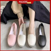 Giày Moca Nữ, Giày Lười Nữ Cao Su Siêu Xinh Êm Chân Trẻ Trung Chống Trơn Trượt