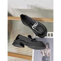 Giày Moca Nữ Miu Miu Da Bóng Đính Đá Cực Xinh, Giày Đốc Nữ siu hot