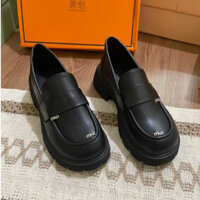 Giày moca nữ miu nhỏ mũi tròn da mềm, loafer nữ đế độn cao 4cm, giày búp bê nữ miu đế cao tôn dáng P-003