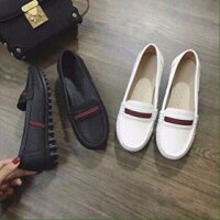 Giày moca sọc kẻ