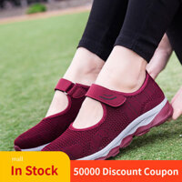 Giày mới cho người cao tuổi mùa xuân 2022, giày nữ, giày mẹ, giày đi bộ cho người trung niên và người cao tuổi, giày thường có lỗ