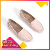 Giày Mọi Moccasin Da Bò Thật Đế Cao Su Pixie X482