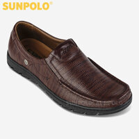 Giày Mọi Nam Da Bò Sunpolo SUS505N - Nâu Size 38