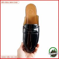 Giày mọi nam da Pu da trơn đai thép L547-LZD6 - Black,EU40