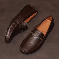 Giày Mọi Nam MICHILUX Horse Bit Moccasin CSHM0 Da Bò Thật Màu Nâu Sẫm
