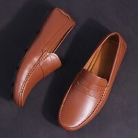 Giày Mọi Nam MICHILUX Penny Moccasin CIEMS Da Bò Thật Màu Nâu Bò