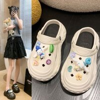 Giày Mới Nữ Đế Dày Cao Chống Trơn Trượt Đi Biển Dép Đi Biển Mặc Bên Ngoài Giày Sandal 2025 Phong Cách Mới