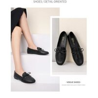 Giày Mọi nữ/ Lười Dusto (ĐEN có nơ da, giá gốc 1380K SALE còn 310k, fullbox, hàng đẹp như hình)