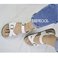 Giày Một khóa - đế trấu màu Trắng