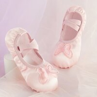 Giày Múa Ba Lê Đế Mềm Thêu Hình Bướm Dành Cho Bé Gái